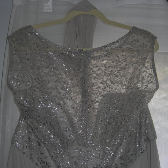 Dessy Collection Vivian Diamond Gown & Scarf - Picture 2 of 4